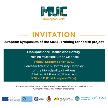 European Symposium in the framework of the MUC-Training for health program: “Occupational health and Safety: Training Municipal Urban Cleaners”